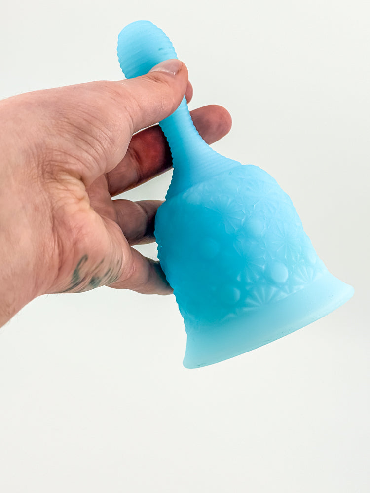 Vintage Fenton Blue Satin Glass Bell