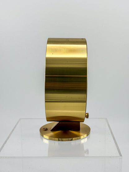 Vintage Howard Miller Brass Desk Clock with Black Face