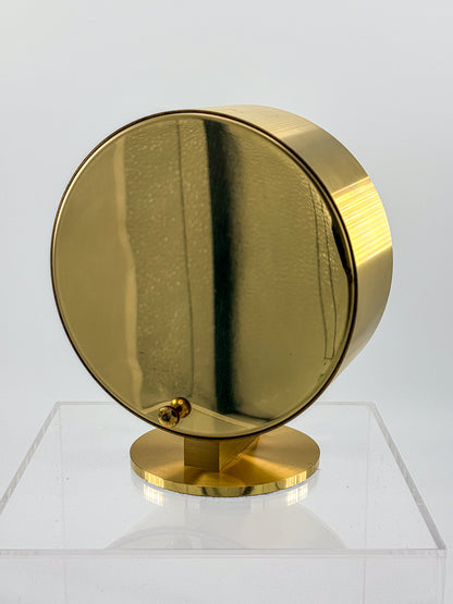 Vintage Howard Miller Brass Desk Clock with Black Face