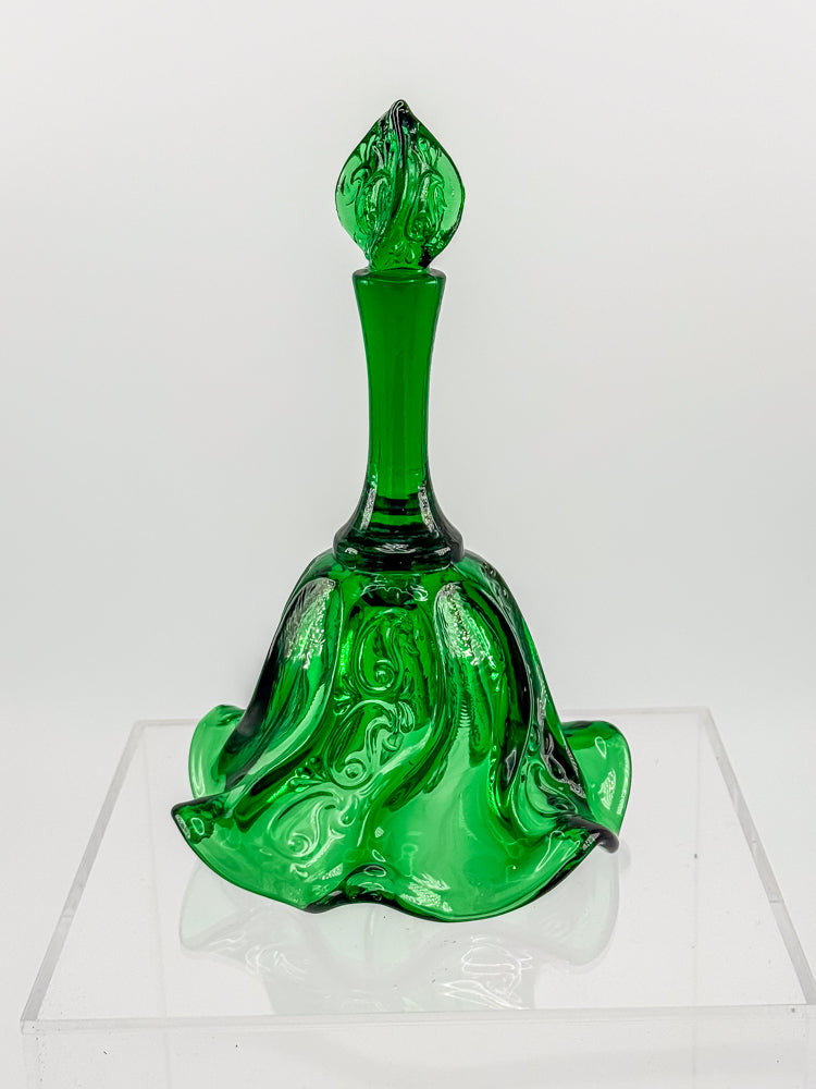 Vintage Fenton Emerald Green Glass Bell