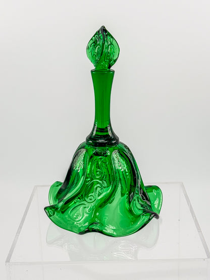 Vintage Fenton Emerald Green Glass Bell