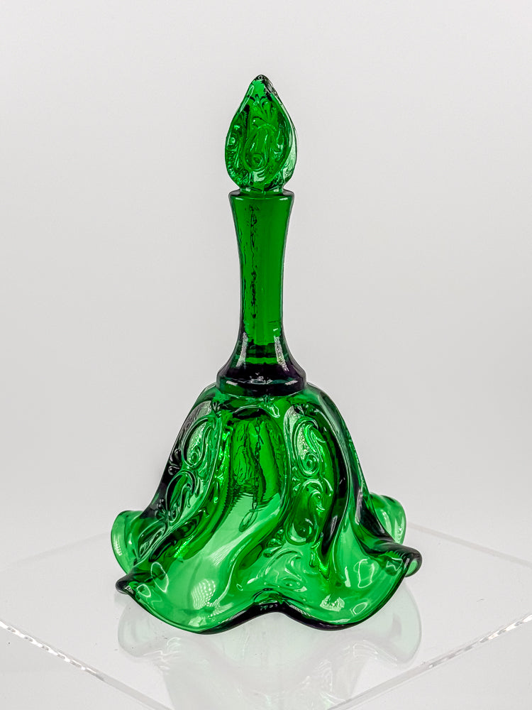 Vintage Fenton Emerald Green Glass Bell