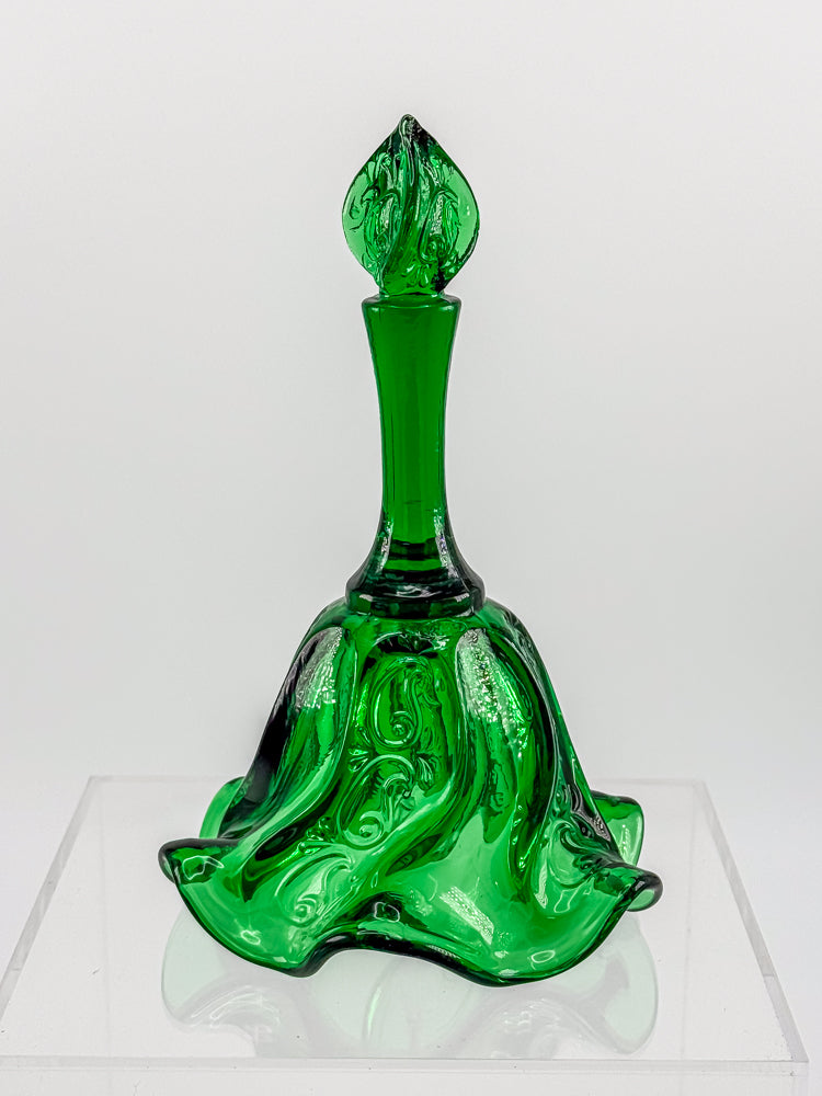 Vintage Fenton Emerald Green Glass Bell