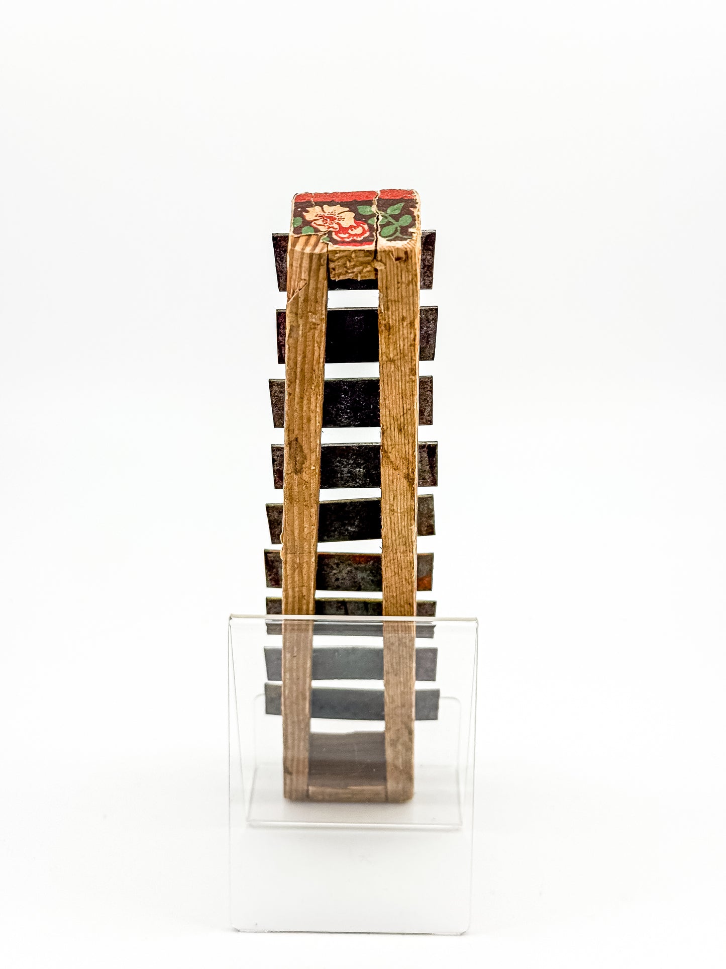 Vintage Miniature Xylophone — Floral Folk Instrument