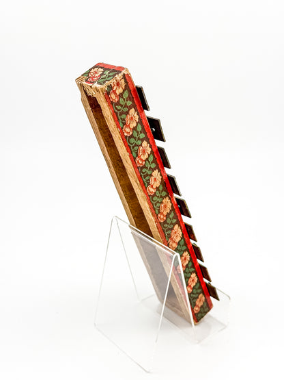 Vintage Miniature Xylophone — Floral Folk Instrument
