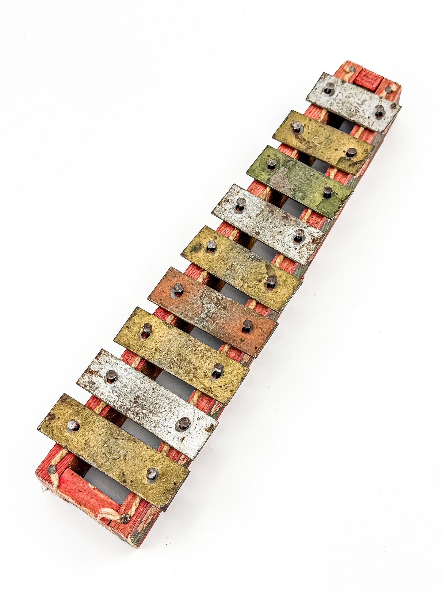 Vintage Miniature Xylophone — Floral Folk Instrument
