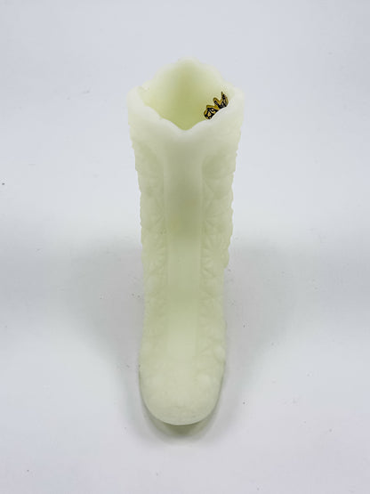 Vintage Fenton Uranium Glass Boot – Daisy & Button Pattern