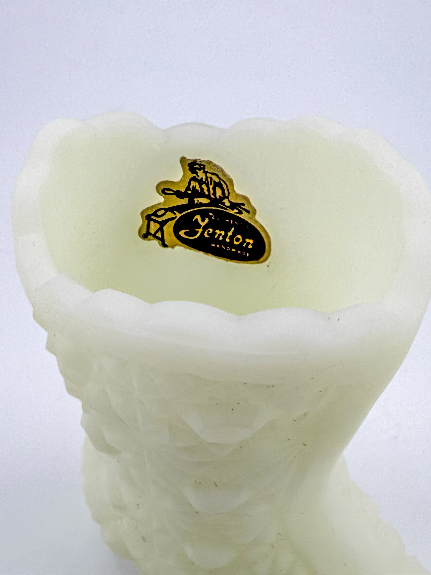 Vintage Fenton Uranium Glass Boot – Daisy & Button Pattern
