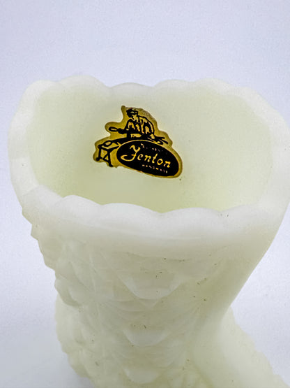 Vintage Fenton Uranium Glass Boot – Daisy & Button Pattern