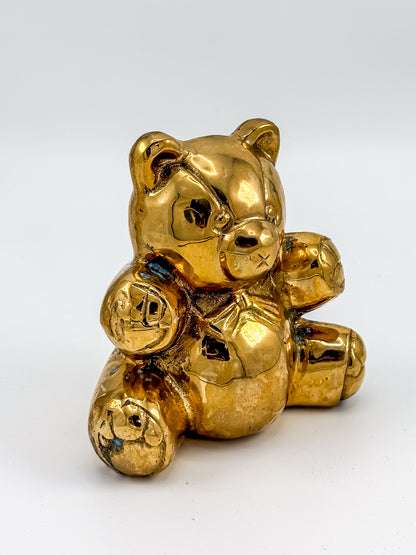Vintage Solid Brass Bear Figurine