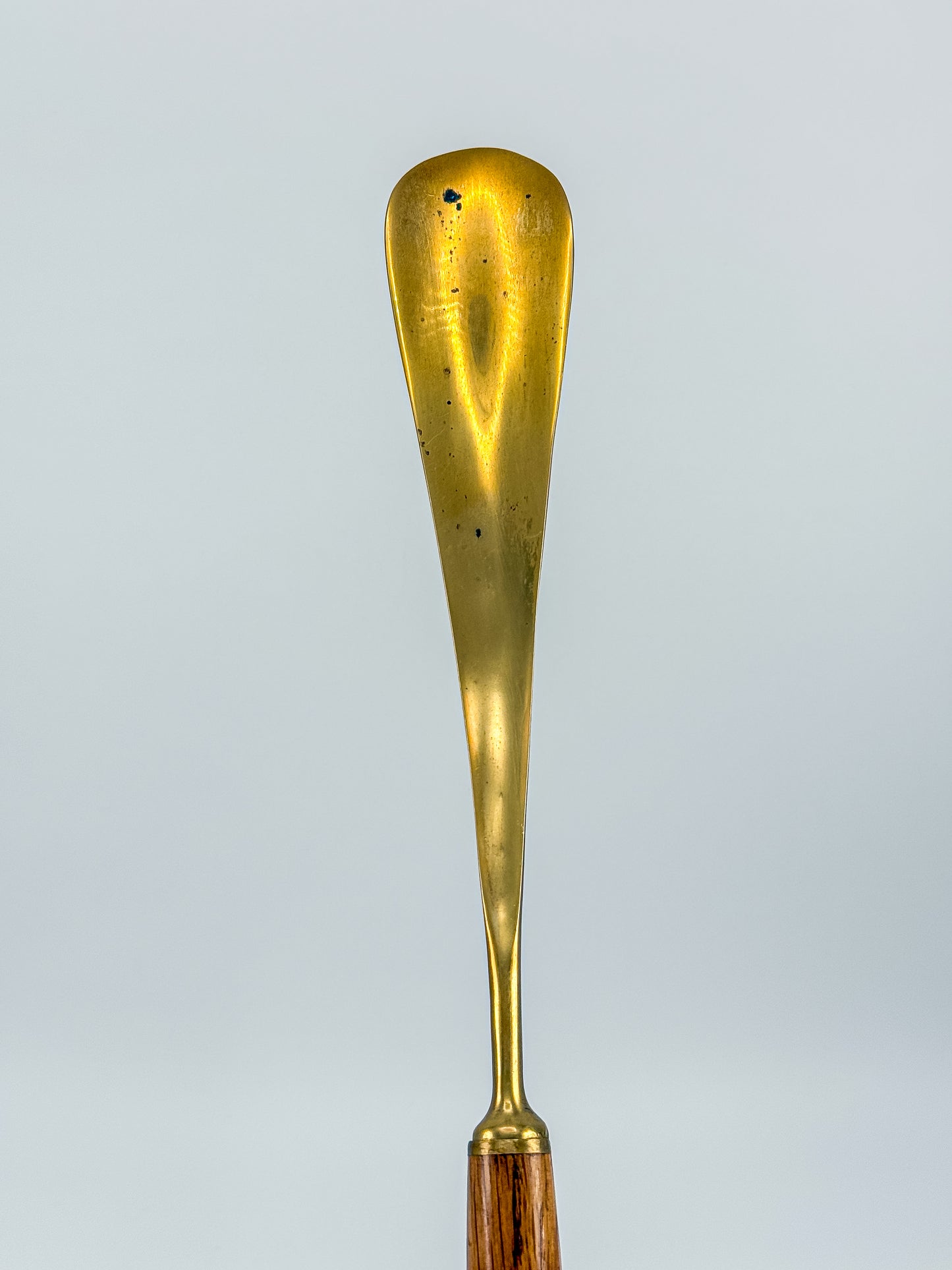 Vintage Brass Duck Head Shoe Horn with Wooden Handle