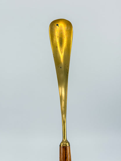 Vintage Brass Duck Head Shoe Horn with Wooden Handle