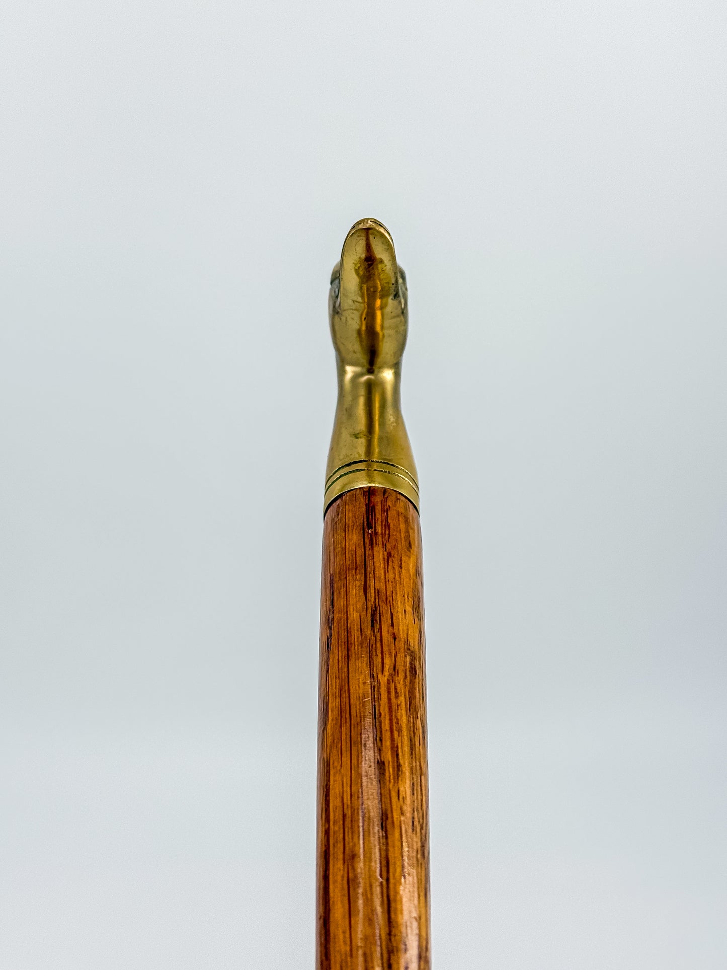 Vintage Brass Duck Head Shoe Horn with Wooden Handle