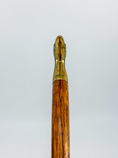 Vintage Brass Duck Head Shoe Horn with Wooden Handle