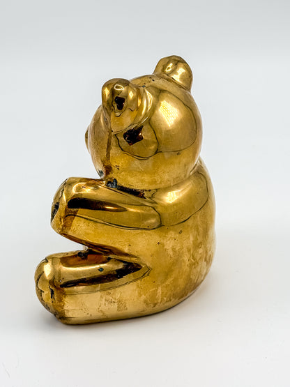 Vintage Solid Brass Bear Figurine
