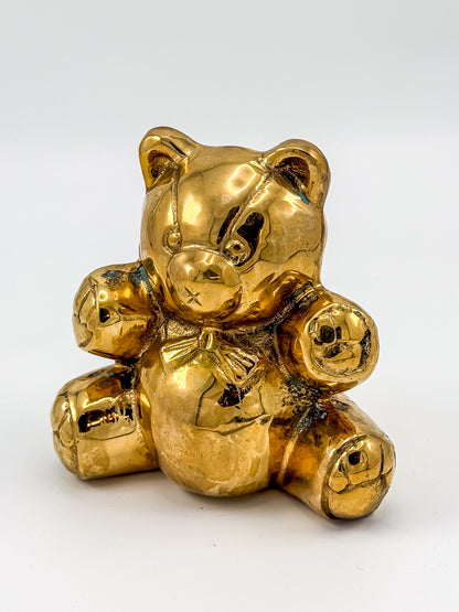 Vintage Solid Brass Bear Figurine
