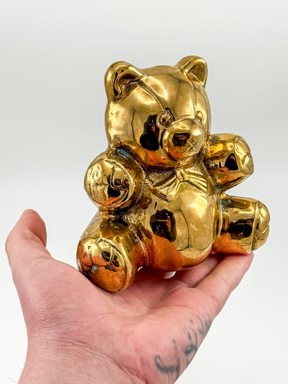 Vintage Solid Brass Bear Figurine