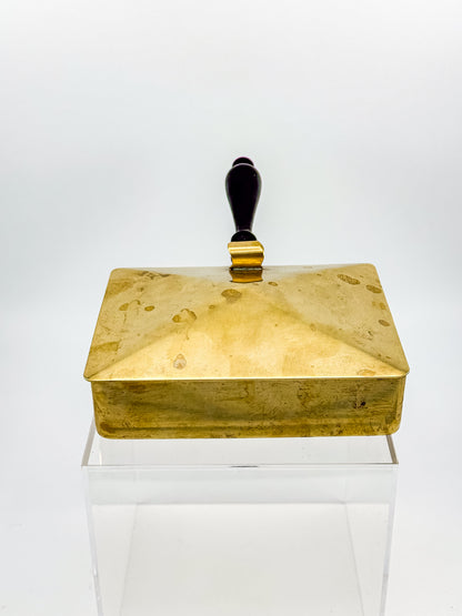 Vintage Unionair USA Brass Silent Butler — Pyramid Lid, Ebonized Wood Handle