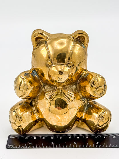 Vintage Solid Brass Bear Figurine
