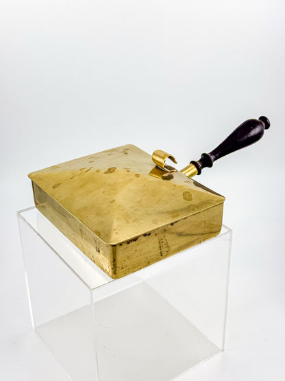 Vintage Unionair USA Brass Silent Butler — Pyramid Lid, Ebonized Wood Handle