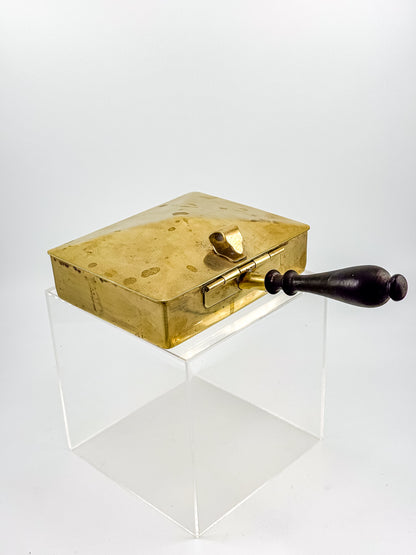 Vintage Unionair USA Brass Silent Butler — Pyramid Lid, Ebonized Wood Handle