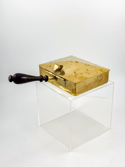 Vintage Unionair USA Brass Silent Butler — Pyramid Lid, Ebonized Wood Handle