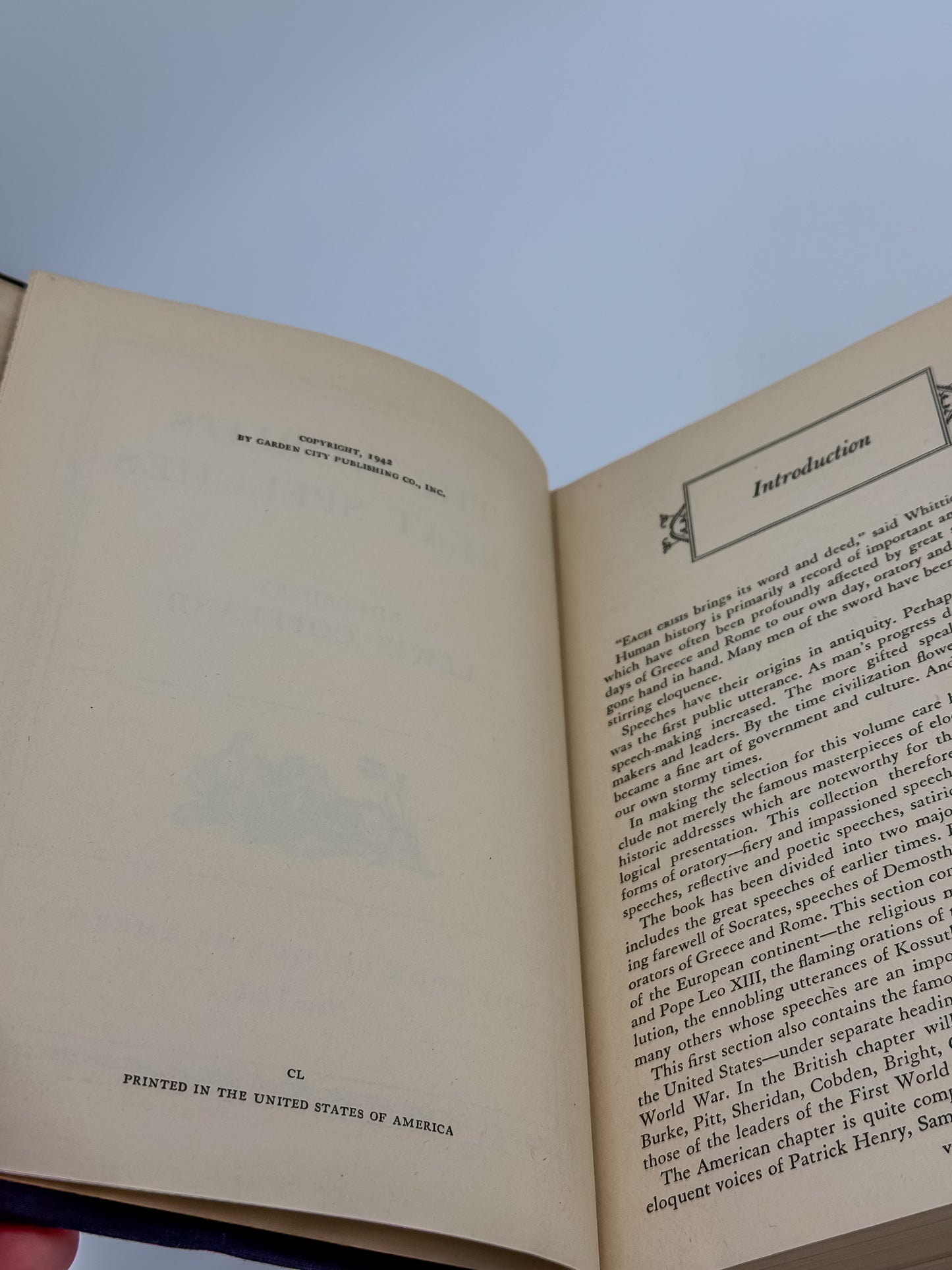 Vintage Book League of America Matched Set — War and Peace & The World's Great Speeches
