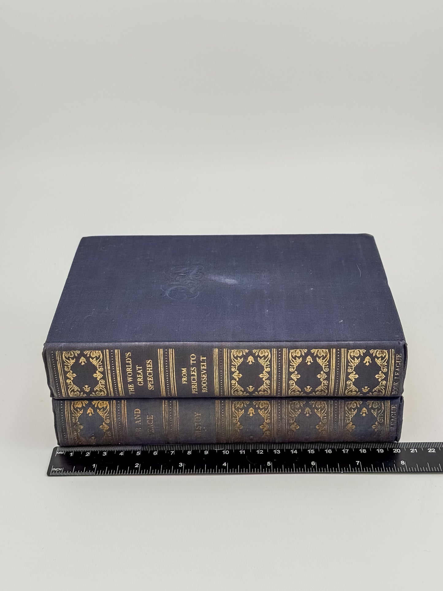 Vintage Book League of America Matched Set — War and Peace & The World's Great Speeches
