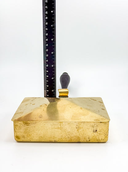 Vintage Unionair USA Brass Silent Butler — Pyramid Lid, Ebonized Wood Handle