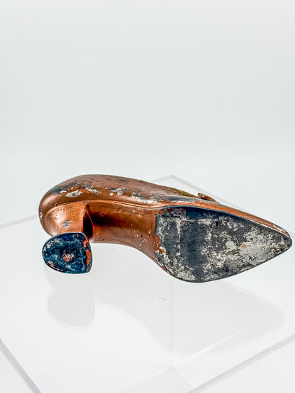 Antique Miniature Shoe Pin Cushion with Embossed Medallion