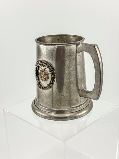 Vintage English Pewter USS Brownson DD-868 Naval Commemorative Tankard — Sheffield, Clear Bottom