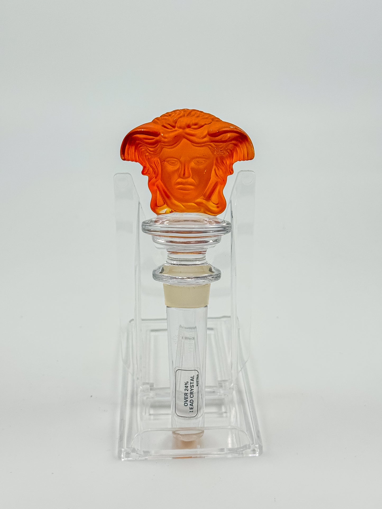 Vintage Rosenthal Meets Versace Medusa Head Crystal Bottle Stopper