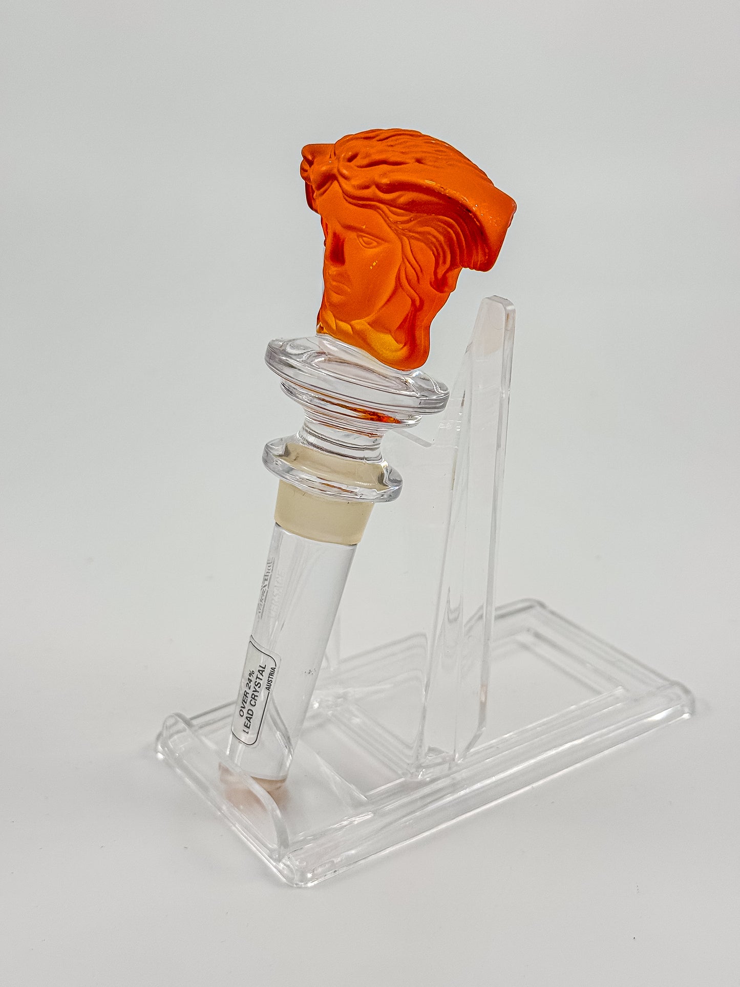 Vintage Rosenthal Meets Versace Medusa Head Crystal Bottle Stopper