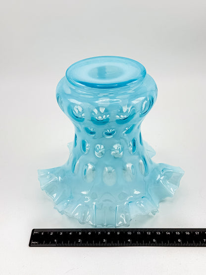 Vintage Fenton Coin Dot Blue Opalescent Vase