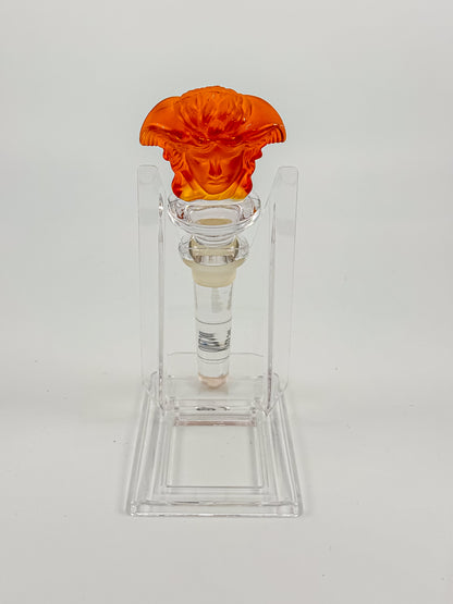 Vintage Rosenthal Meets Versace Medusa Head Crystal Bottle Stopper