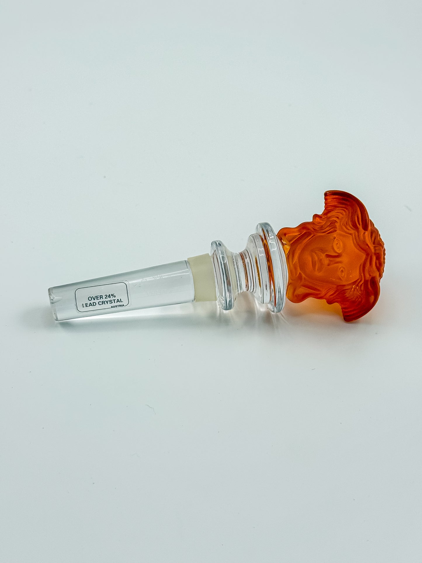 Vintage Rosenthal Meets Versace Medusa Head Crystal Bottle Stopper