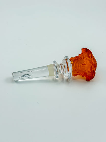 Vintage Rosenthal Meets Versace Medusa Head Crystal Bottle Stopper