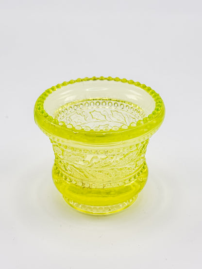 Vintage Joe St Claire Uranium Vaseline Glass Toothpick Matchstick Holder