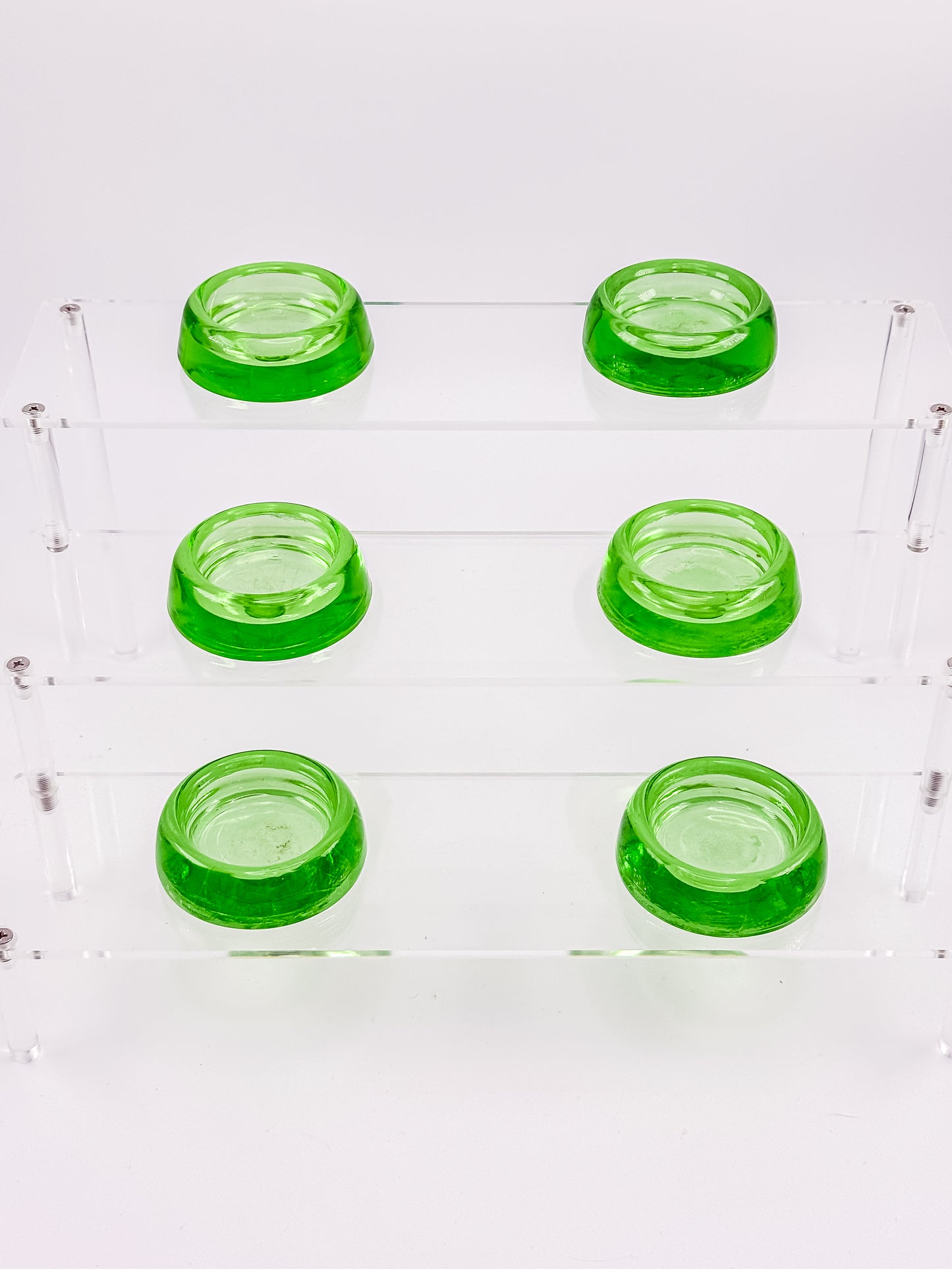 Anchor Hocking Uranium Glass Furniture Coasters - Set of 6