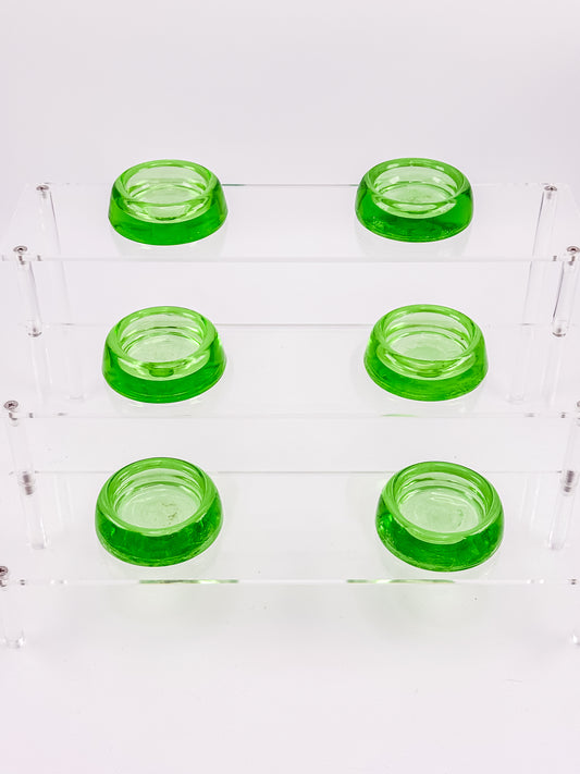 Anchor Hocking Uranium Glass Furniture Coasters - Set of 6
