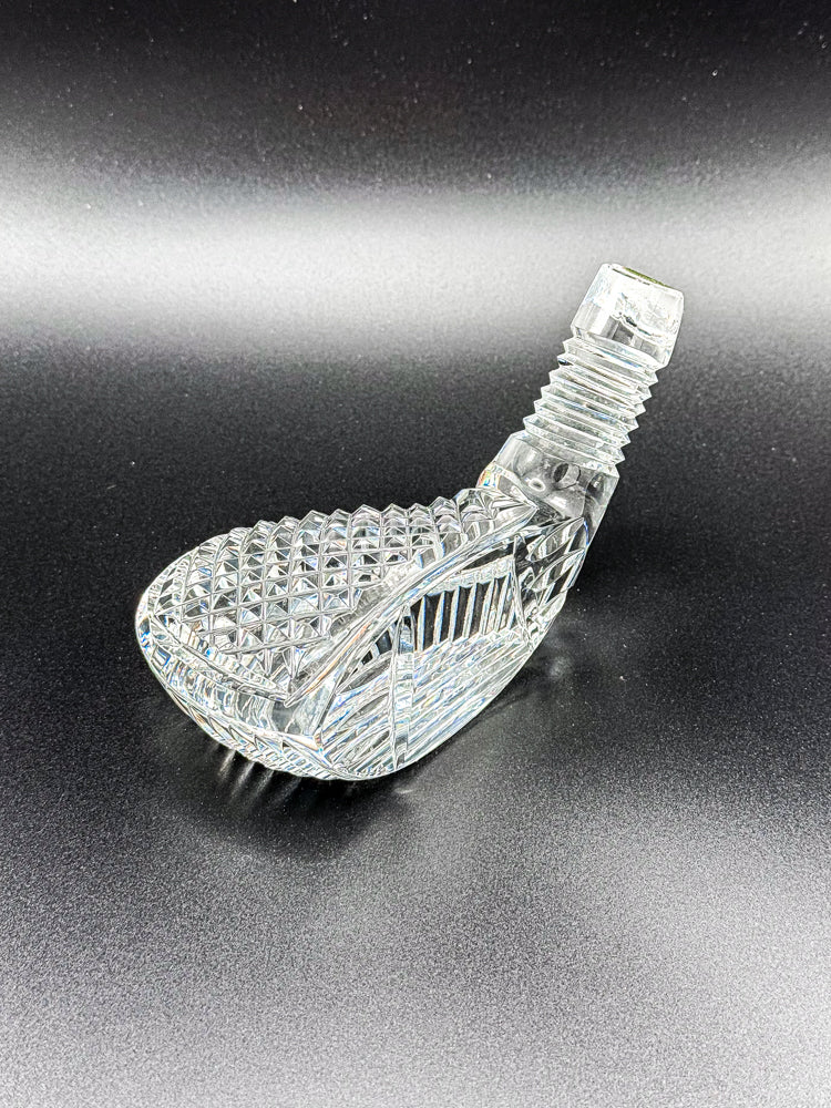 Vintage Waterford Crystal Golf Club Head Paperweight with Original Sticker