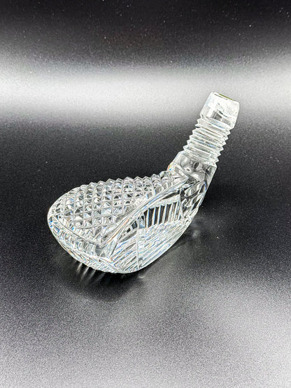Vintage Waterford Crystal Golf Club Head Paperweight with Original Sticker
