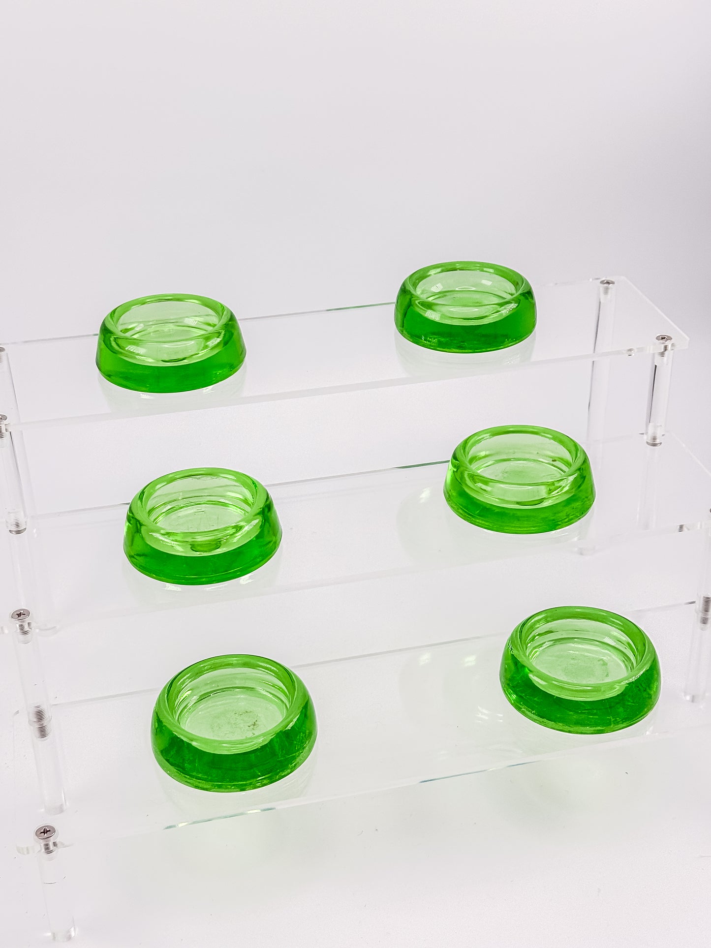 Anchor Hocking Uranium Glass Furniture Coasters - Set of 6