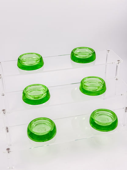 Anchor Hocking Uranium Glass Furniture Coasters - Set of 6