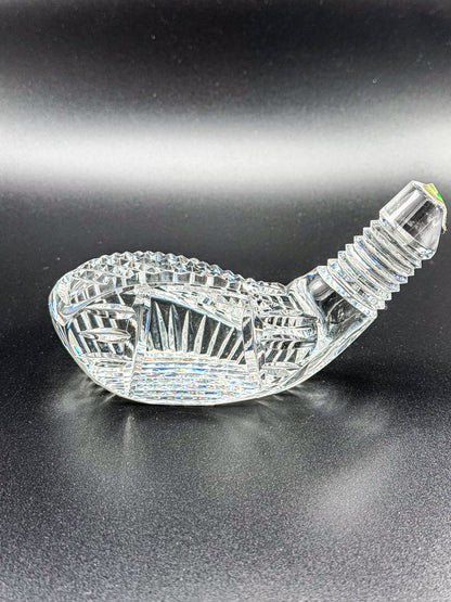 Vintage Waterford Crystal Golf Club Head Paperweight with Original Sticker