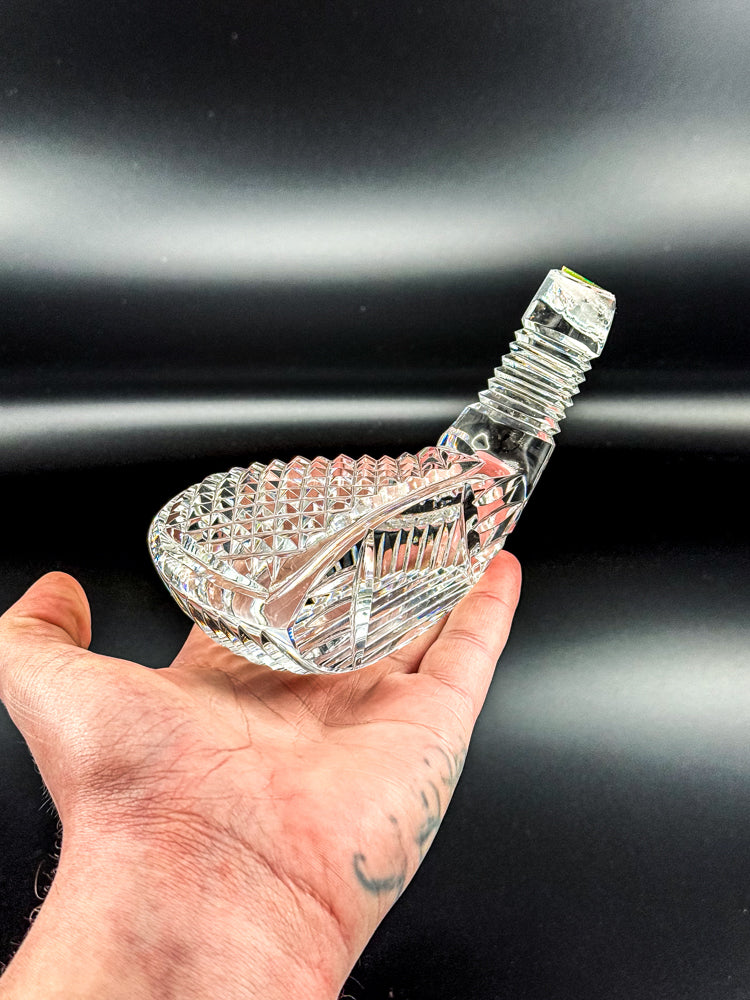 Vintage Waterford Crystal Golf Club Head Paperweight with Original Sticker