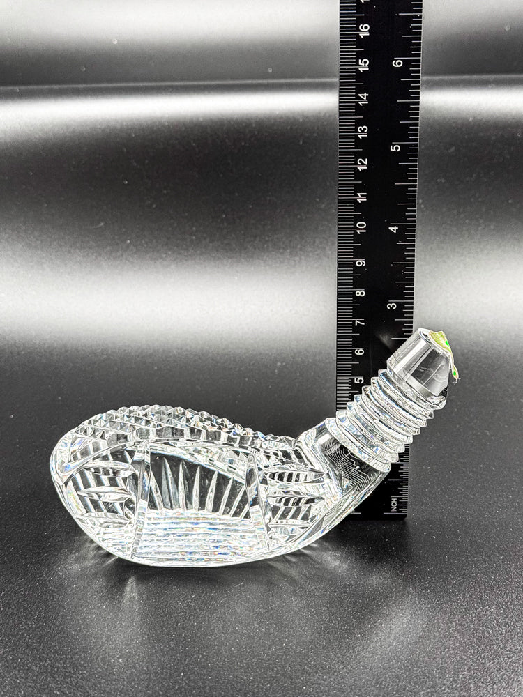 Vintage Waterford Crystal Golf Club Head Paperweight with Original Sticker