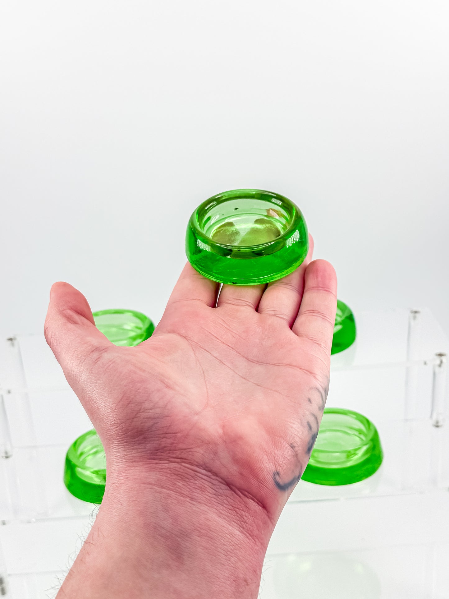 Anchor Hocking Uranium Glass Furniture Coasters - Set of 6