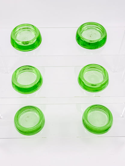 Anchor Hocking Uranium Glass Furniture Coasters - Set of 6