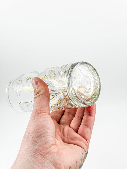 Culver "Ice Flower" Calla Lily 22k Gold Highball Glasses — Set of 4